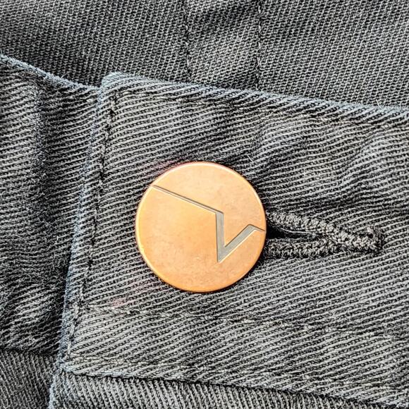 Venezia Jeans Womens 28 Black High Rise Crop Capri Tapered Stretch Denim Casual - Picture 2 of 11